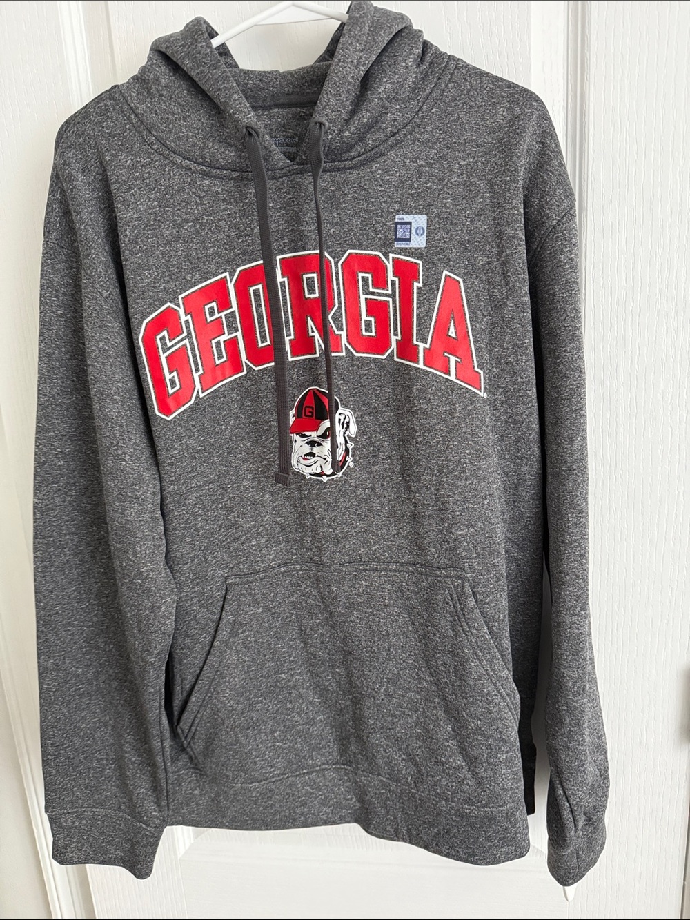 Champion Gray Pullover Hoodie with Red Georgia Script